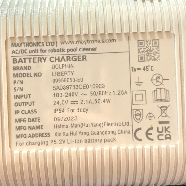 Ladegerät für Dolphin Maytronics Liberty 100 / 200 / 300 / 400 Poolroboter - 99956050EU-ASSY - Gebraucht (12 Monate Garantie)