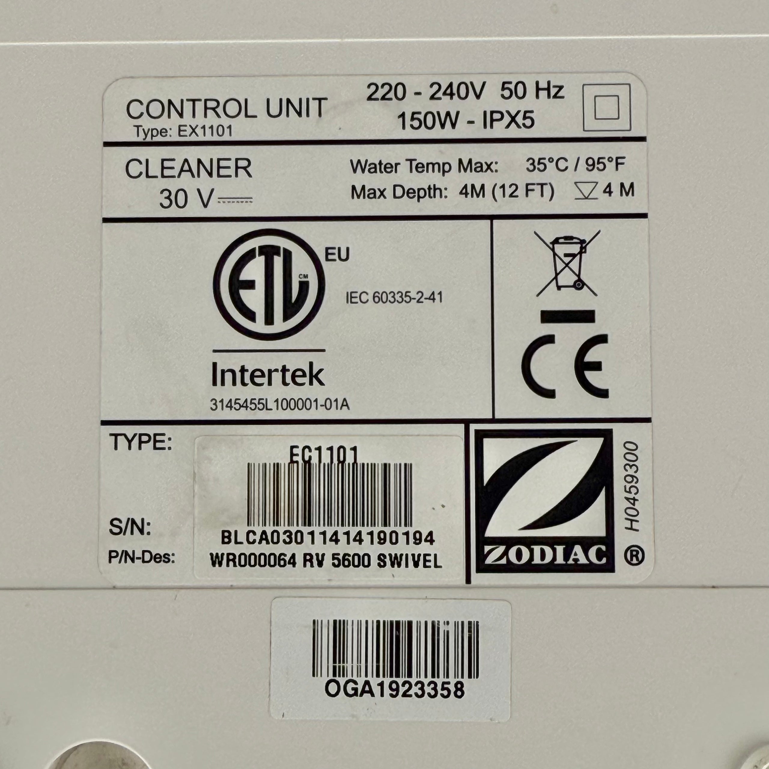 Netzteil für Poolroboter Zodiac Vortex / RV - R0713400 - EC1101 - Gebraucht (12 Monate Garantie)