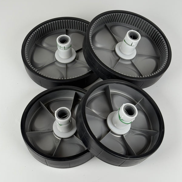 Set 4 Gebrauchte Graue Räder für Zodiac Vortex Poolroboter R0636100 + R0636001 - Gebraucht