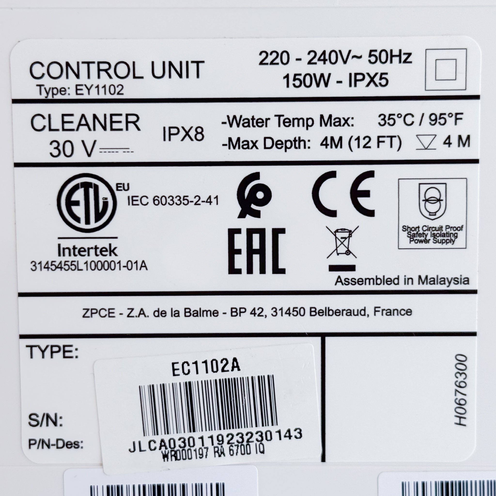 Power Supply for Zodiac Alpha RA 6700 / 6800 iQ Pool Robot - R0865300 Refurbished - 12-Month Warranty