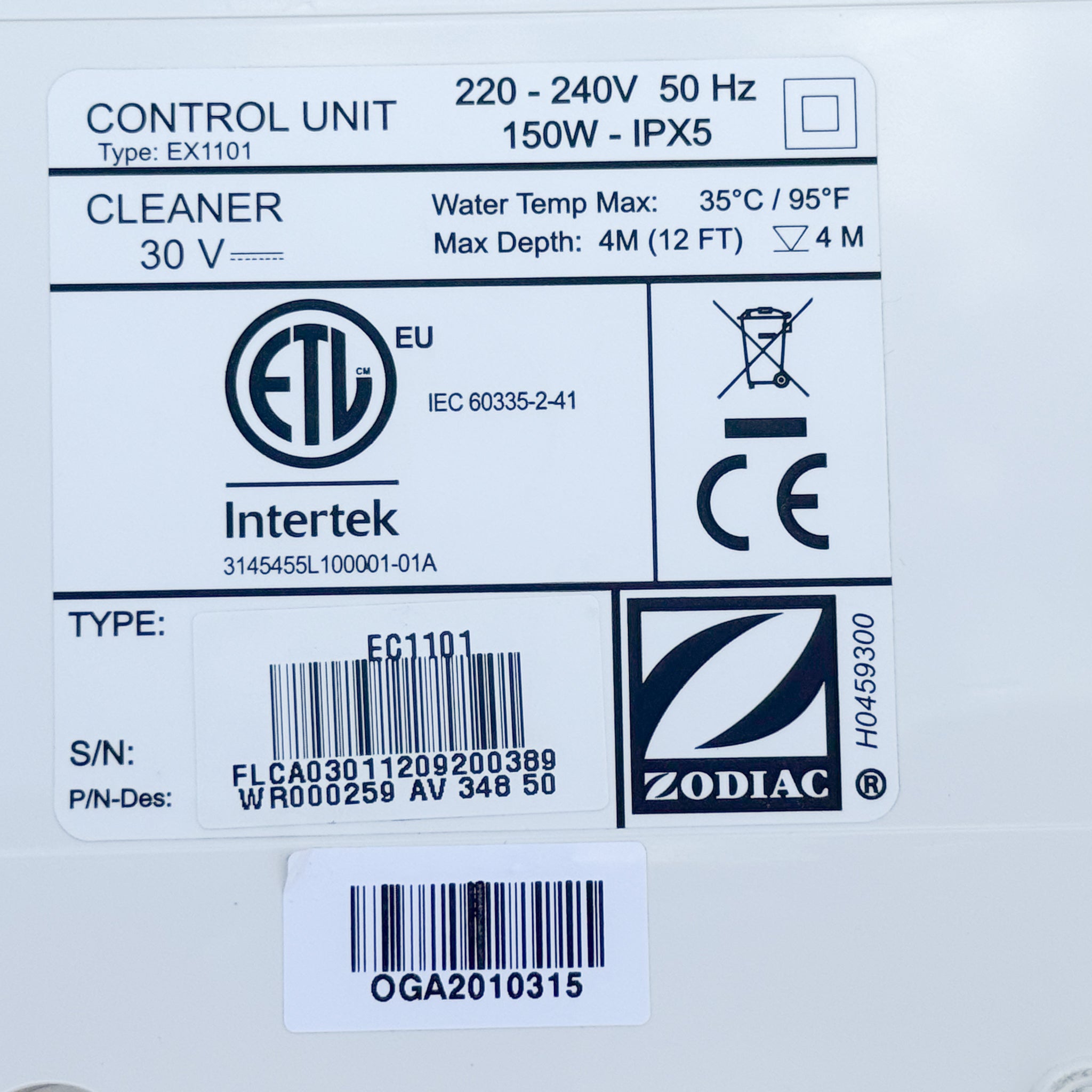 Power Supply for Zodiac Vortex Pool Robot OV GV RV FR AV - R0713300 Refurbished - 12-Month Warranty