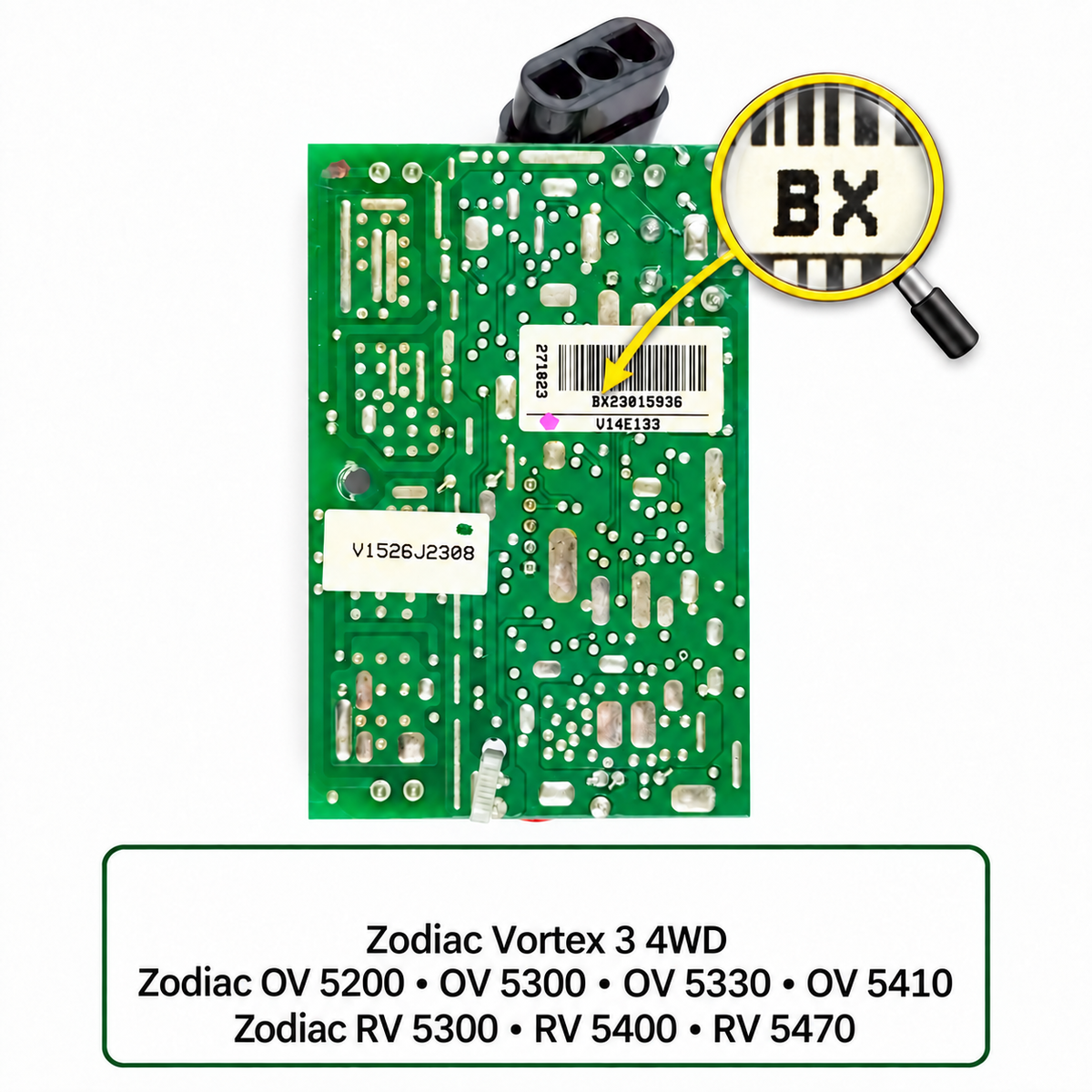 Elektronikplatine für Zodiac Vortex 3 4WD / OV 5200-5300-5330-5410 / RV 5300-5400-5470 – Typ C | Gebraucht (12 Monate Garantie)